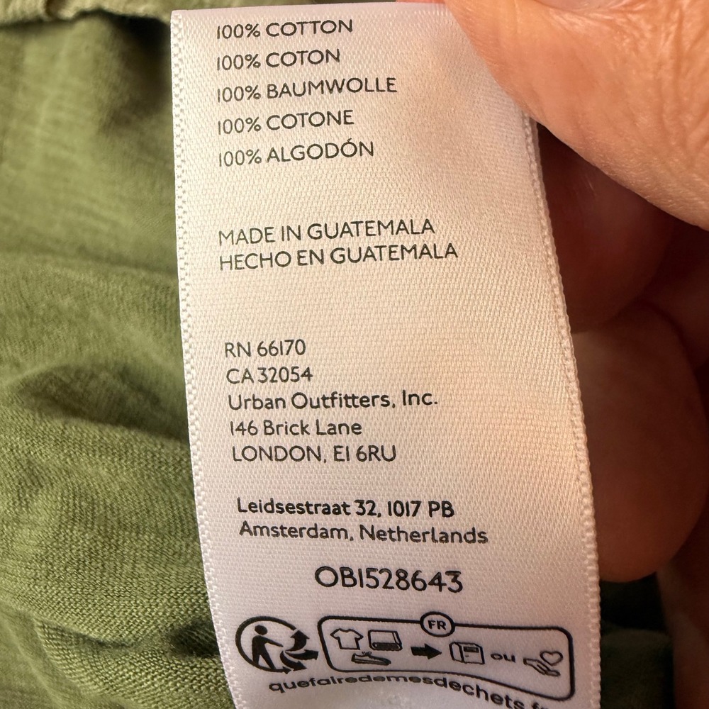 PILCRO Olive Green Cotton Crew Neck Tunic Tee T-Shirt Top Womens XS - Picture 7 of 7